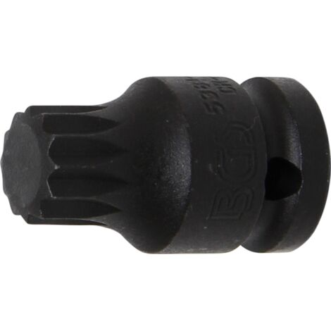 Kraft-Bit-Einsatz  Länge 43 mm  Antrieb Innenvierkant 12,5 mm (1/2")  Innenvielzahn (für XZN) M18 (1/3)