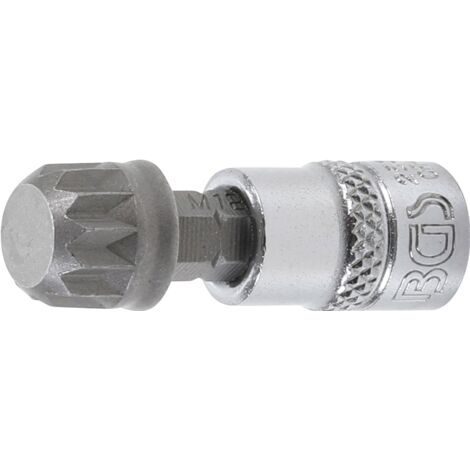BGS Bit-Einsatz Antrieb Innenvierkant 6,3 mm (1/4") Innenvielzahn (für XZN) M12 - 2507 (1/2)