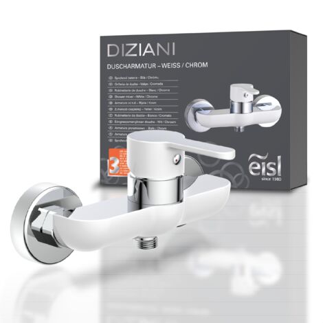DIZIANI Duscharmatur, Weiß/Chrom