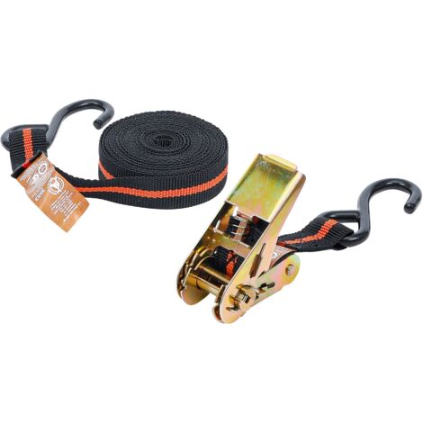 Knarren-Spannband mit 2 schweren Haken 5 m x 24 mm (1/3)
