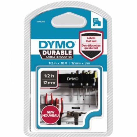 Schriftbandkassette ® D1 12 mm x 3 m (B x L) schwarz weiß