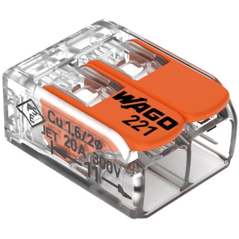 WAGO 221-412: Universalverbinder 2x4mm 0,2-4mm massiv, 0,14-4mm Litzen