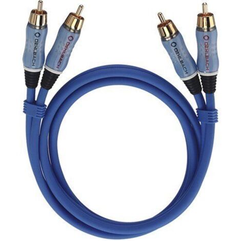 Cinch Audio Anschlusskabel [2x Cinch-Stecker - 2x Cinch-Stecker] 1.00 m Blau vergoldete Steckkontakt