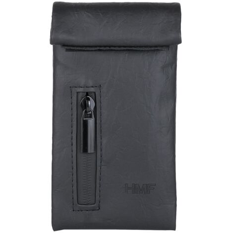 HMF 44211 Geruchsdichte Tabaktasche, Leckerlibeutel für Hunde, Kunstleder, Größe S, Schwarz (1/5)