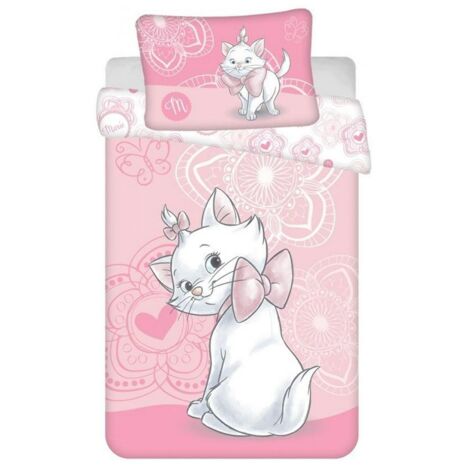 Baumwollbettwäsche 100x135 Marie 5511 Rosa Katze für ein Bett (1/5)