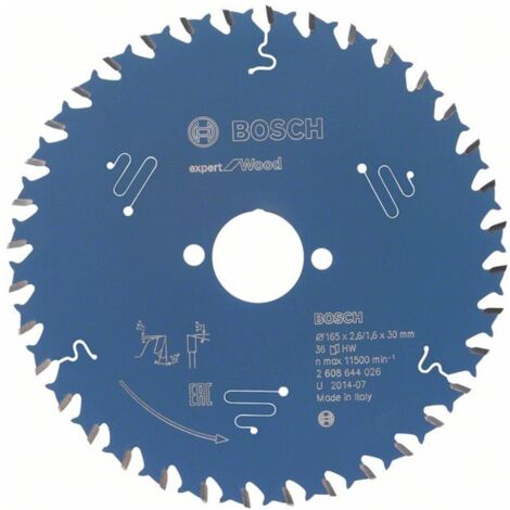 Bosch Kreissägeblatt Expert for Wood 165 x 30 x 2,6 mm, 36