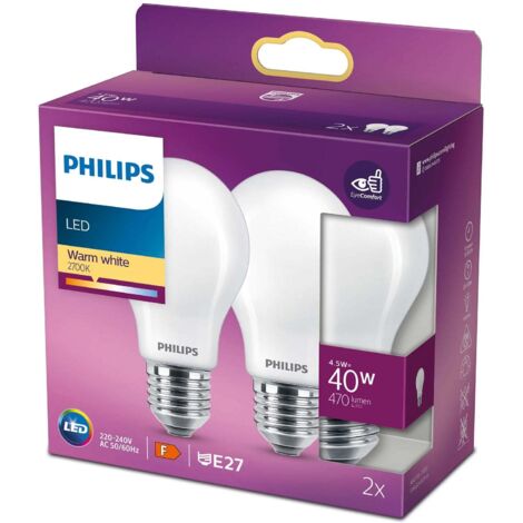 Philips LED Classic 40W E27 Warmweiß 2er Set (1/4)