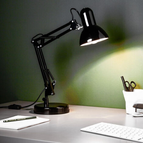 BRILLIANT Lampe Henry Tischleuchte schwarz  1x A60, E27, 28W, geeignet für Normallampen (nicht enthalten)  Mit Schnurzwischenschalter (1/5)