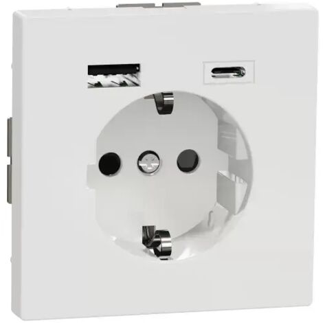 Merten Schuko Steckdose mit USB Ladegerät, Lotosweiß, System Design MEG2367-6035 (1/2)