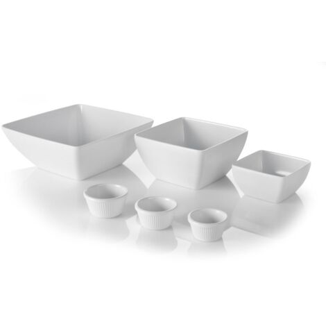 HENDI Quadratische Schüssel., Weiß, 130x130x(H)65mm (1/5)