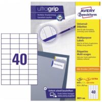 Universaletikett ultragrip 52,5 x 29,7 mm (B x H) nicht wieder ablösbar Papier weiß 8.800 Etik./Pack.