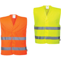 Doppelte Streifen Weste Orange S/M