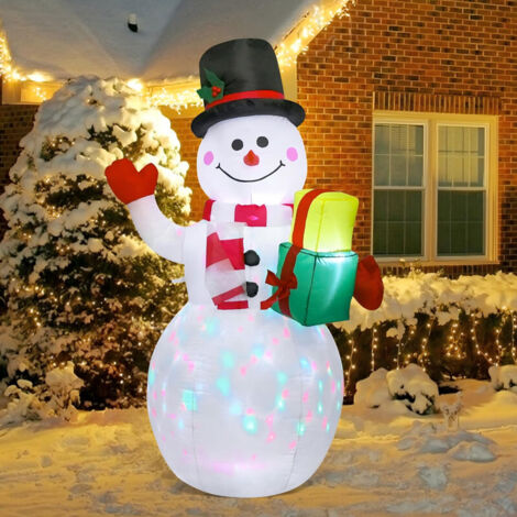HAUSPROFI 5FT/8FT Leuchtender cc Inflatable mit Rotierenden LED Lichtern, Weihnachtsdekoration für Garten, Vorgarten, Terrasse, Party - Outdoor & Indoor Decor (1/5)