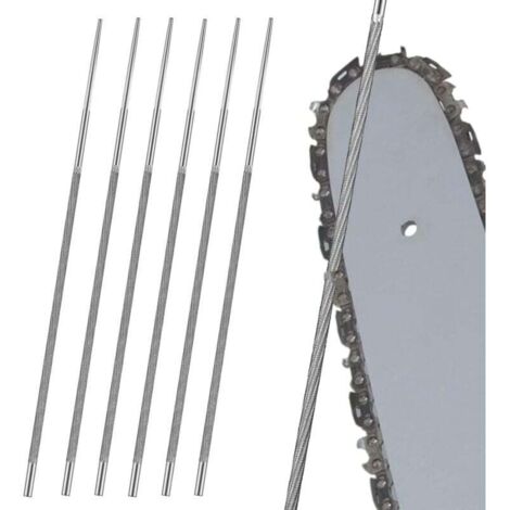 Rundfeilen, 6 Stück, 4,8 mm, Schärffeilen für Kettensägen, zum Schärfen von Kettensägenzähnen und Vergrößern runder Öffnungen (1/4)
