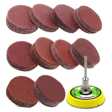 100 Stück 50-mm-Schleifscheiben, Schleifscheiben, Schleifpapier der Körnungen 60, 100, 120, 150, 180, 240, 320, 800, 1200, 2000 (10 Scheiben pro Körnung) (1/4)