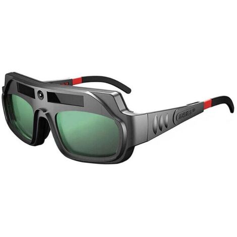 Selbstverdunkelnde Schweißerbrille, solarbetriebene Schweißerbrille mit Echtfarbensicht und verstellbaren Bügeln, komfortable Schweißerschutzmaske, Blendschutzbrille für den Schweißer