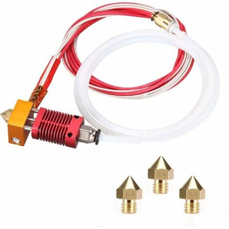 MK8 Hotend 3D-Drucker-Düsenset, kompatibel mit Alfawise U20, U30 und Creality Ender 3. Montiertes MK8 Extruder-Hotend-Set mit 0,4-mm-Düse, 24 V, 40 W. (1/4)