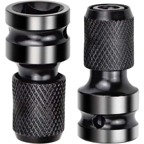 2-teiliger 1/2"-Vierkant-auf-1/4"-Steckschlüsseladapter, Schlagschrauberadapter, Schnellwechseladapter für Schlagschrauber und Schraubendreher-Bithalter (1/4)