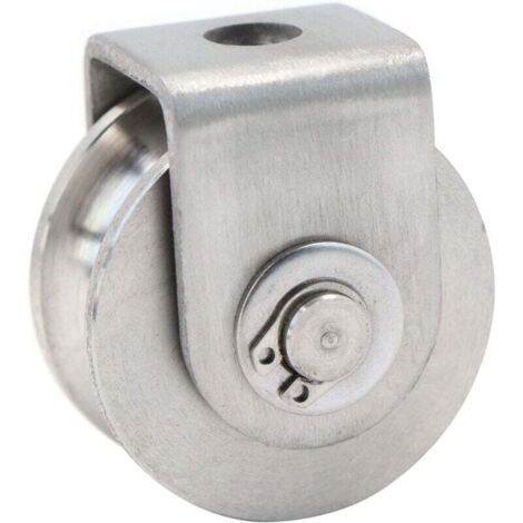 Einzelrolle für Edelstahlseil, Heberolle, Kletterrolle, Lastrolle, 30 kg Tragkraft – 1 Stück Silber