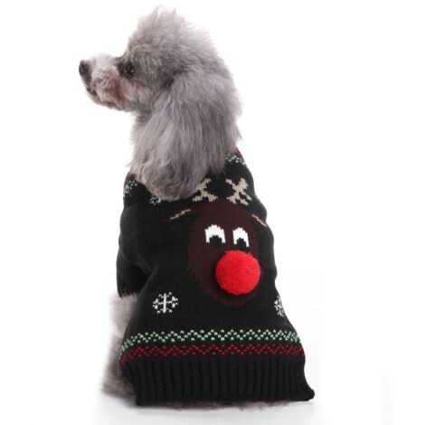 Weihnachtspullover für Haustiere – Winterpullover für Hunde, Weihnachtsmuster, gestrickter Wintermantel für kleine bis mittelgroße Hunde, Katzen und Kaninchen, Größe XL