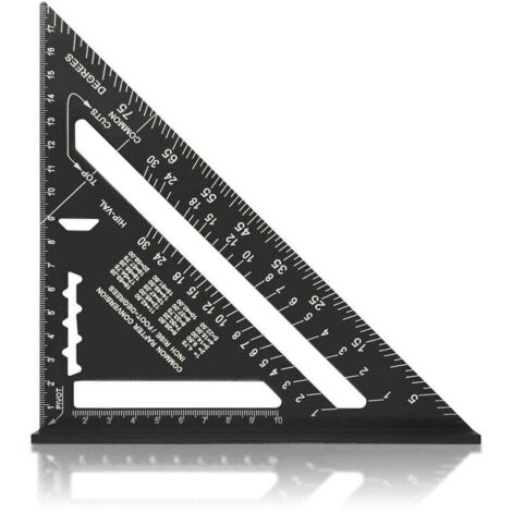[NIEMALS VERWENDET] Multifunktionales 180-mm-Lineal aus Aluminium mit Winkelmarkierungslehre und Winkelmesser (45-90 Grad) / Schreinerwerkzeug / Markierungswerkzeug für Holzbearbeitung (7 Zoll)