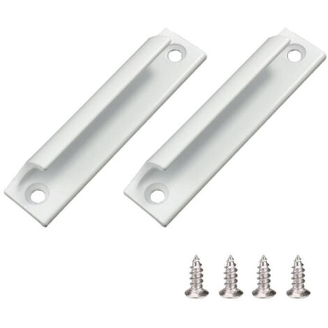 [NIEMALS VERWENDET] Schiebegriff für Terrassentüren, Möbel und Schubladen aus Aluminiumlegierung - 2 Stück mit Schrauben - Weiß - Fensterbeschläge - (1/4)