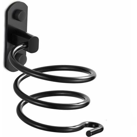 [NIEMALS VERWENDET] Wandmontierter Haartrocknerhalter aus Aluminium, ohne Bohren, Badezimmer-Organizer, Haartrockner-Wandhalterung für Wohnung, Studentenwohnheim, Hotel, Grau (1/4)
