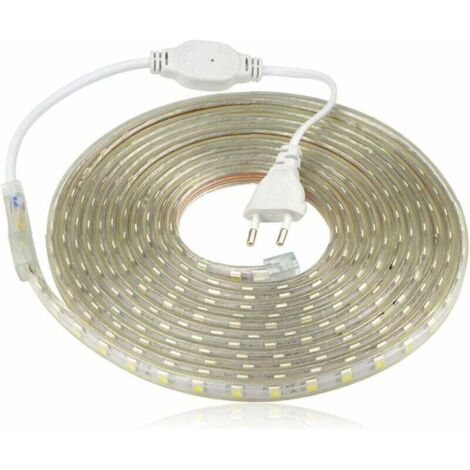 [NIEMALS VERWENDET] LED-Streifen, wasserdichter LED-Streifen, 220-V-LED-Streifenleuchte, 5050 IP65 wasserdichter LED-Streifen, warmweiß, 8 mm Breite (4 m) (1/4)