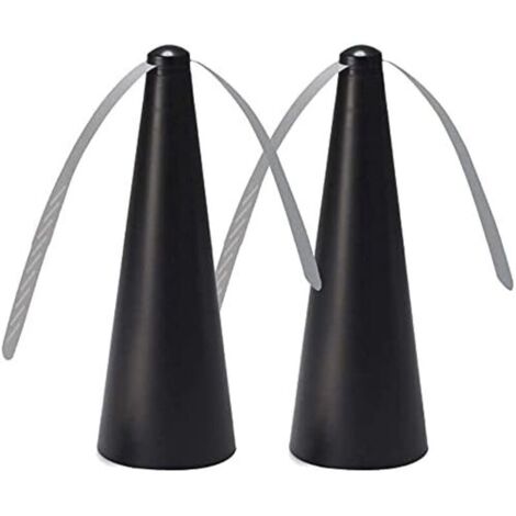 [NIEMALS VERWENDET] Fliegenabwehrventilator – Schmerzloser Fliegenkiller 8,5 x 24,5 x 8,5 cm – Schutz vor fliegenden Insekten – Für Garten, Terrasse und Camping, 2er-Pack, Schwarz