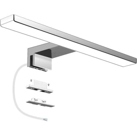 6W 230V 600lm LED-Badezimmerspiegelleuchte, IP44 wasserdicht, 30cm Klemmleuchte, neutralweiß 4000K, flimmerfreies Licht, beschlagfreie Edelstahl-Spiegelbirne, 300mm (1/4)