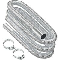 Auspuffrohr, 300 cm langes, tragbares, flexibles Edelstahl-Auspuffrohr mit 2 Edelstahlklemmen, Auto-Auspuffrohr (25 mm) für Dieselheizung