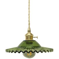 E27 Industrielle Vintage-Glas-Pendelleuchte, Retro-Deckenleuchte, Industrielle Deckenbeleuchtung, Pendelleuchten (Grünes Glas ohne s