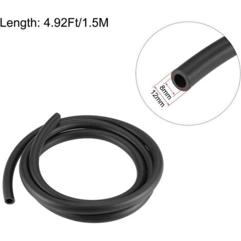 Tubo In Gomma NBR Per Olio E Acqua 12x16 Mm - 2 Metri Con 4 Fascette In Acciaio, Per Irrigazione E Giardino - 3
