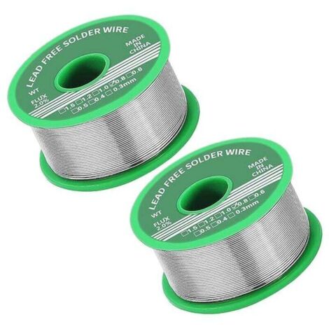 Stagno per saldatura da 0,8 mm, stagno senza piombo con anima in colofonia, stagno per saldatura con flusso da 20 g, filo per saldatura per riparazione e saldatura fai da te di componenti elettrici ed (1/4)