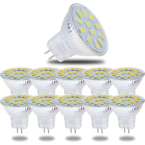 Lampadina LED MR11 GU4 5W, bianco freddo, 6000K, 600 lumen, sostituzione per lampadine alogene da 50W, lampadine LED, non dimmerabili, angolo del fascio di 120°, confezione da 10