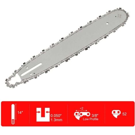Lunghezza della catena 35 cm avce 4 catene motoseghe 52 maglie/conduttori, passo 3/8, calibro 0,05 (1,3 mm