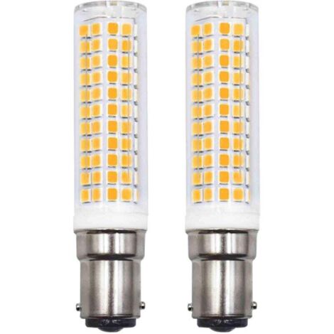 Confezione da 2 lampadine LED B15d, sostituzione per 75W 90W 80W, bianco caldo 3000K, 220V 230V, 890lm, 7W, applique per soggiorno, lampadario, macchina da cucire [Classe energetica E] (1/4)