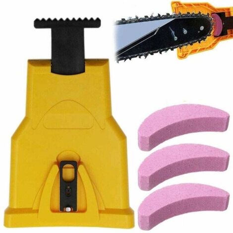 Affilatrice per motoseghe, set di affilatrici per motoseghe con 3 pietre per affilare, utensili rapidi per la lavorazione del legno per taglialegna, tosaerba, motoseghe (1/4)