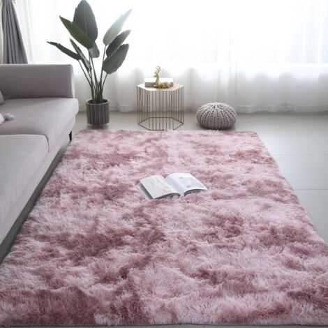 Tappeto soffice per soggiorno 160 x 230 cm, morbido e soffice tappeto in fibra di polipropilene, antiscivolo, tappeto per camera da letto, rosa (1/5)