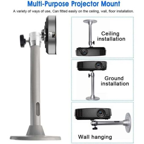 Supporto Universale Per Proiettore Da Soffitto/Parete Drsn - Regolabile 34-56cm, Vassoio 35x22cm, Portata 5kg - Per Proiettori, Videocamere, Router, Bianco