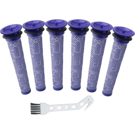 [NON UTILIZZATO] Confezione da 6 prefiltri di ricambio + una spazzola per Dyson DC58, DC59, V6, V7, V8. Codice ricambio 965661-01. (1/4)