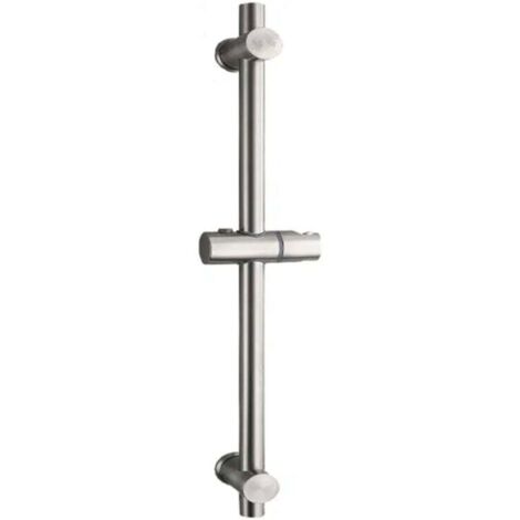 [NON UTILIZZATO] Asta doccia, asta doccia in acciaio inox 304 con staffe di montaggio regolabili in altezza e angolazione, finitura spazzolata, altezza totale 660 mm (1/4)