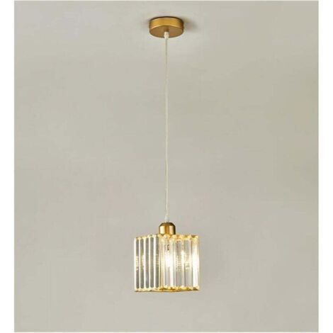 [NON UTILIZZATO] Mini lampadario in cristallo cromato, lampada a sospensione da incasso, moderna plafoniera per sala da pranzo, camera da letto, isola cucina, ripostiglio, corridoio, E27, testa singol (1/4)