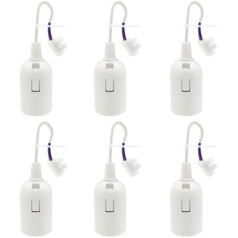 6 pezzi Portalampada E27 4A 250V Presa da cantiere per lampadine a incandescenza e LED o industriali (max. 60W/bianco)