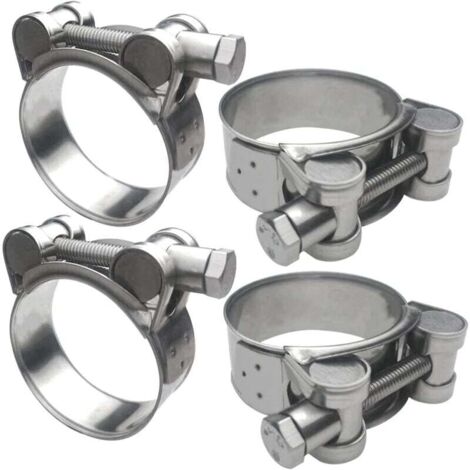 [NON UTILIZZATO] Fascette stringitubo in acciaio inossidabile 304 da 4 pezzi, fascette stringitubo regolabili da 64-67 mm per camion da costruzione, barche, motociclette, ecc. (1/4)