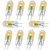Lampadina LED G4, 2W 200LM, equivalente a lampadina alogena G4 da 20W, bianco caldo 3000K, AC/DC 12V, senza sfarfallio, non dimmerabile, confezione da 10
