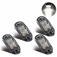 Luci di posizione laterali a LED, luci di ingombro per rimorchi universali da 12 V e 24 V, camion, roulotte, autobus (4 pezzi, bianco)