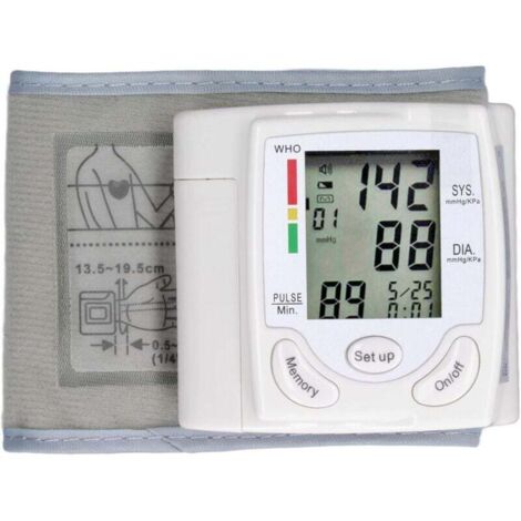 Tensiómetro de muñeca, brazalete ajustable con pantalla LCD, esfigmomanómetro digital, dispositivo para uso doméstico y de viaje. (1/4)