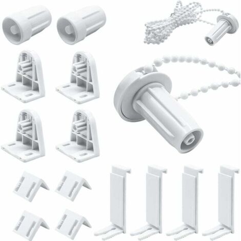 Kit de reparación de persianas enrollables de plástico de 17 mm (2 juegos), sin necesidad de taladrar, color blanco (1/4)