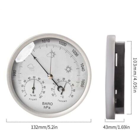 Stazione Meteorologica Analogica 138 Mm – Barometro, Termometro E Igrometro Senza Batteria, Per Interni